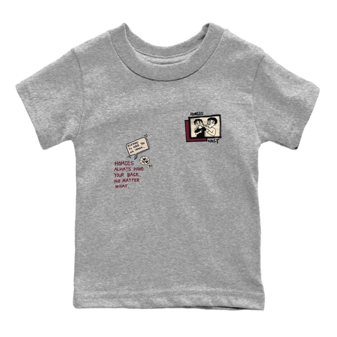 4s A Ma Maniere x Fossil Stone shirts to match jordans Homies Only sneaker match tees 4s A Ma Maniere x Fossil Stone match shoes to clothes SNRT Sneaker Tees Youth Baby Heather Grey 2 tee