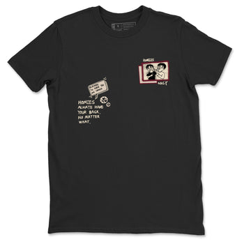 4s A Ma Maniere x Fossil Stone shirts to match jordans Homies Only sneaker match tees 4s A Ma Maniere x Fossil Stone match shoes to clothes SNRT Sneaker Tees unisex cotton Black 2 shirts