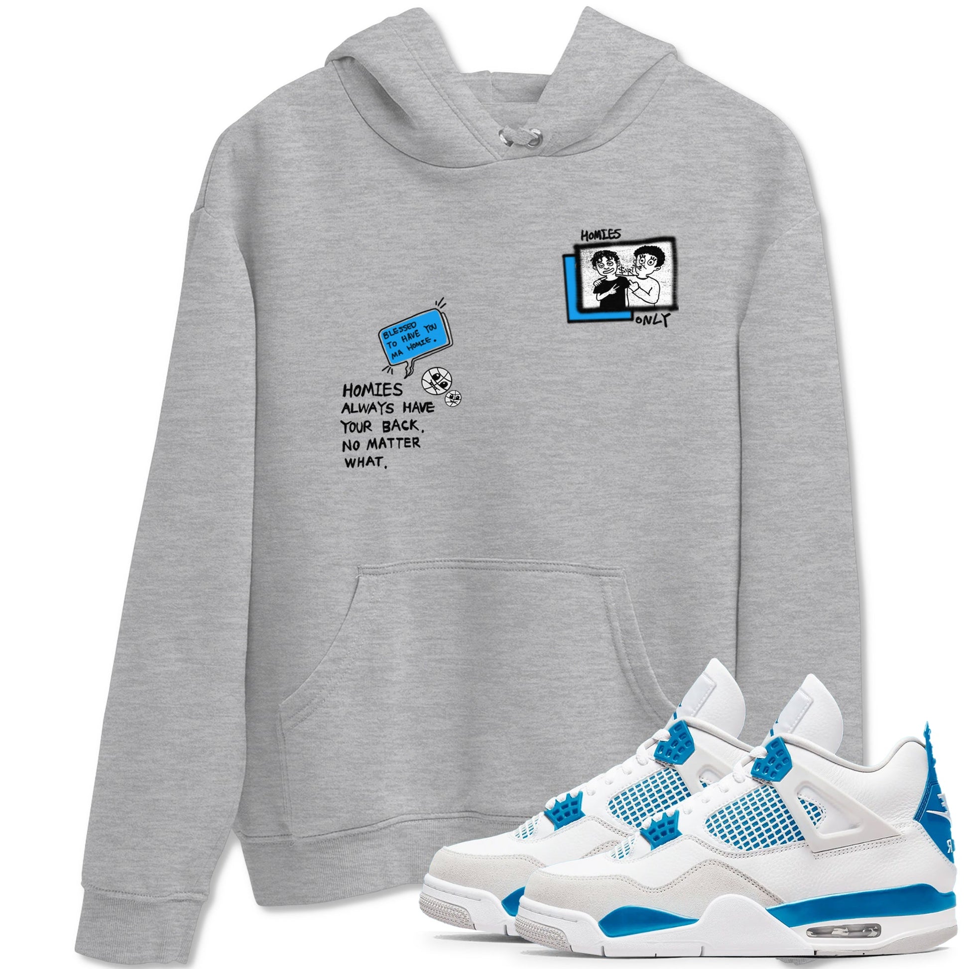 4s Military Blue shirt to match jordans Homies Only sneaker tees Air Jordan 4 Military Blue SNRT Sneaker Release Tees unisex cotton Heather Grey 1 crew neck shirt