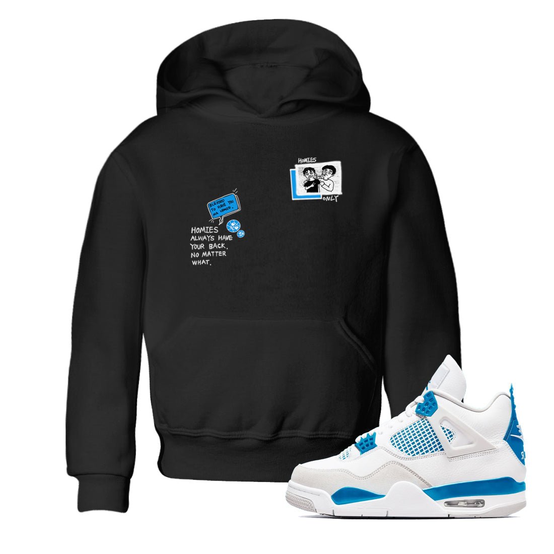 4s Military Blue shirt to match jordans Homies Only sneaker tees Air Jordan 4 Military Blue SNRT sneaker release tees baby toddler Black 1 cotton Shirt