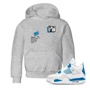 4s Military Blue shirt to match jordans Homies Only sneaker tees Air Jordan 4 Military Blue SNRT sneaker release tees baby toddler Heather Grey 1 cotton Shirt