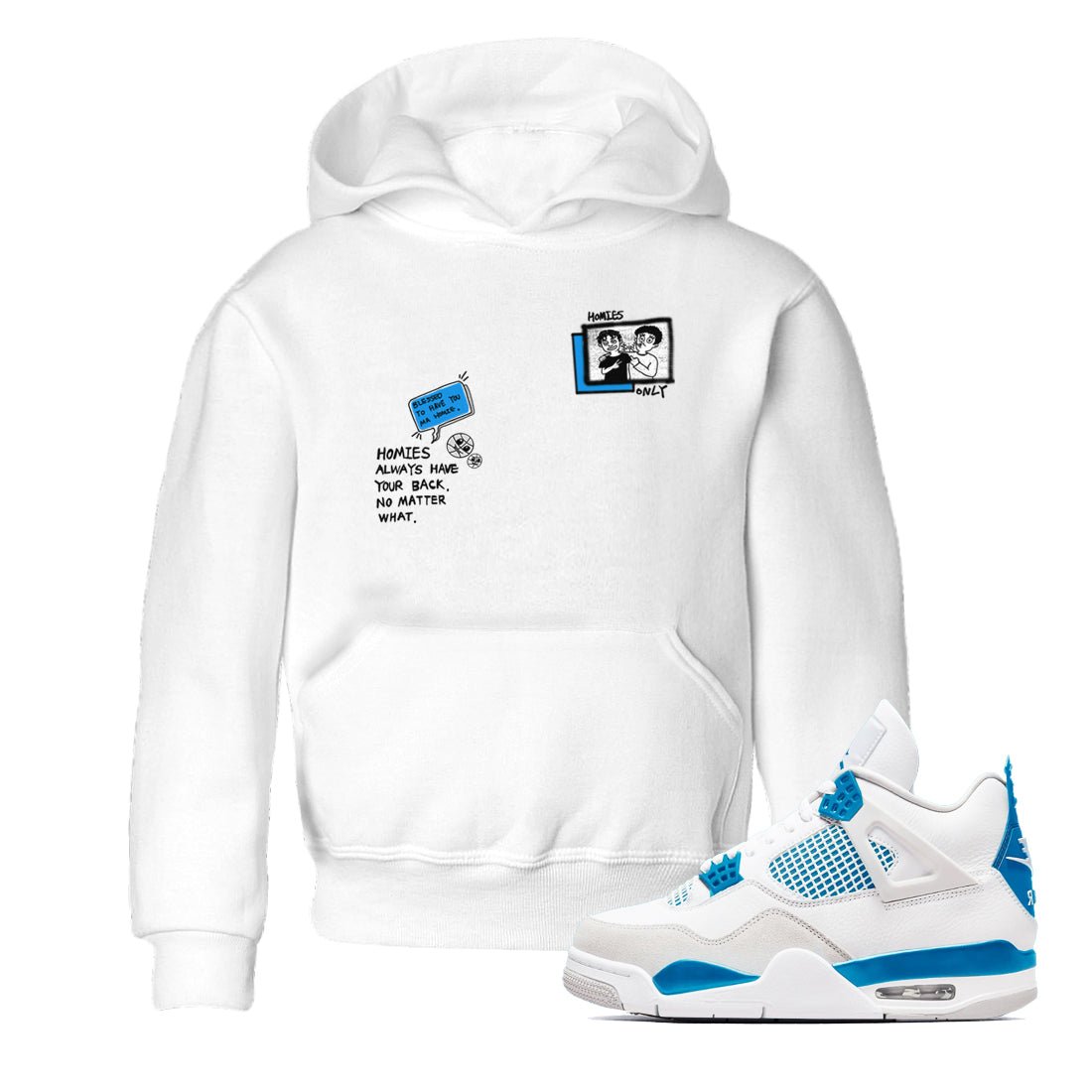 4s Military Blue shirt to match jordans Homies Only sneaker tees Air Jordan 4 Military Blue SNRT sneaker release tees baby toddler White 1 cotton Shirt