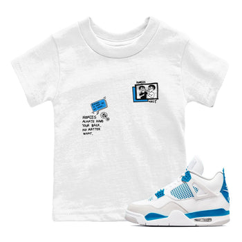 4s Military Blue shirt to match jordans Homies Only sneaker tees Air Jordan 4 Military Blue SNRT sneaker release tees baby toddler White 1 cotton Shirt