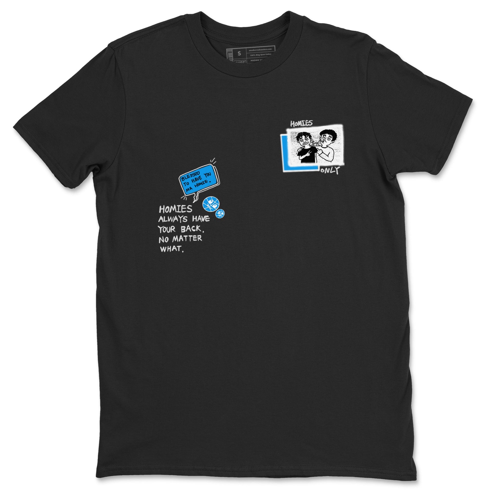 4s Military Blue shirt to match jordans Homies Only sneaker tees Air Jordan 4 Military Blue SNRT Sneaker Release Tees unisex cotton Black 2 crew neck shirt