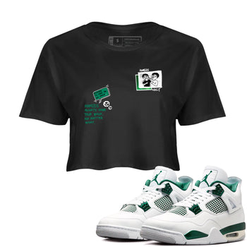 4s Oxidized Green shirts to match jordans Homies Only sneaker match tees Air Jordan 4 Oxidized Green SNRT Sneaker Tees streetwear brand Black 1 crop tee