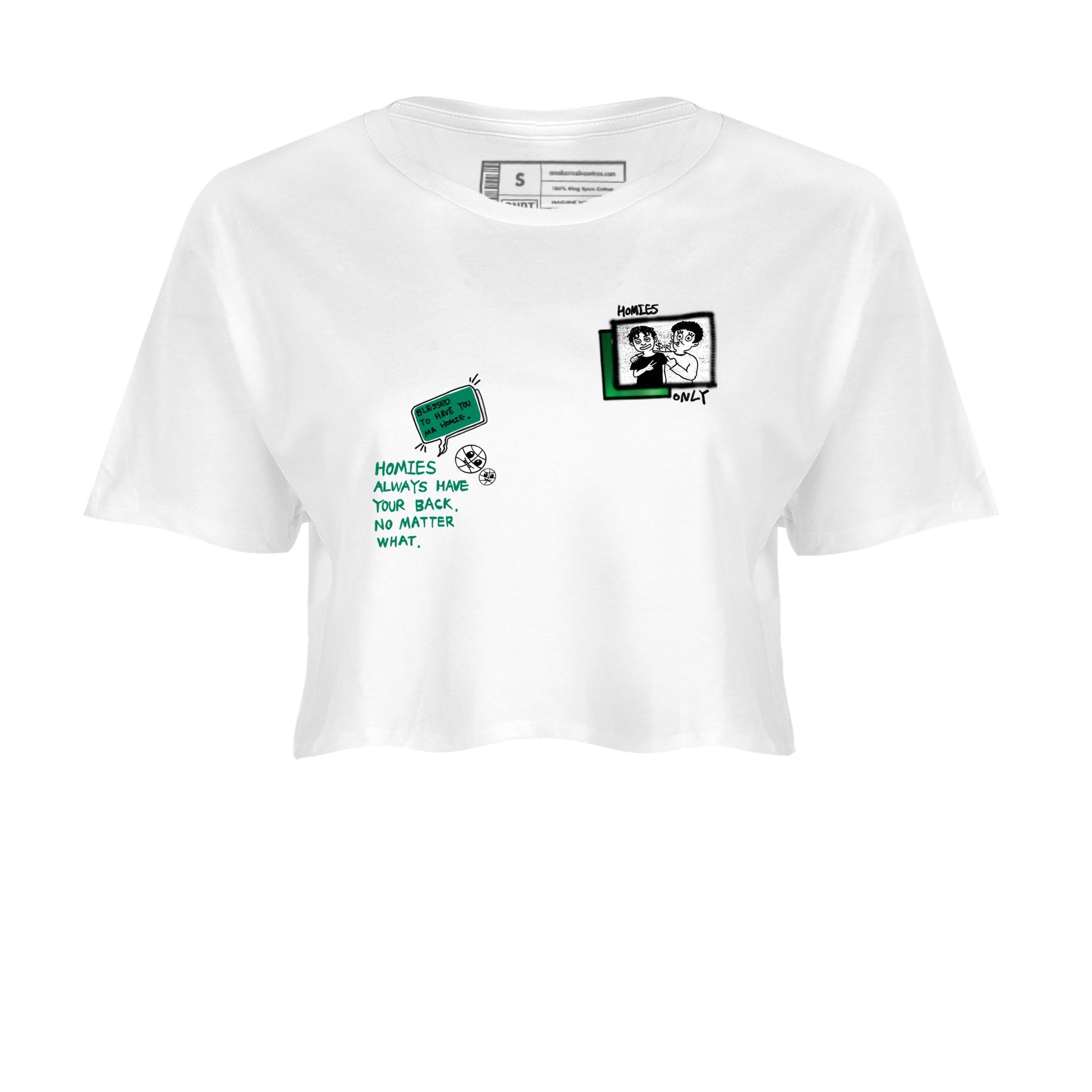 4s Oxidized Green shirts to match jordans Homies Only sneaker match tees Air Jordan 4 Oxidized Green SNRT Sneaker Tees streetwear brand White 2 crop tee