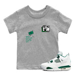 4s Oxidized Green shirts to match jordans Homies Only sneaker match tees Air Jordan 4 Oxidized Green SNRT Sneaker Tees streetwear brand Baby and Youth Heather Grey 1 cotton tee