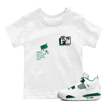 4s Oxidized Green shirts to match jordans Homies Only sneaker match tees Air Jordan 4 Oxidized Green SNRT Sneaker Tees streetwear brand Baby and Youth White 1 cotton tee