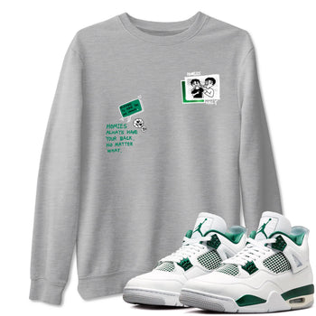 4s Oxidized Green shirts to match jordans Homies Only sneaker match tees Air Jordan 4 Oxidized Green SNRT Sneaker Tees streetwear brand Heather Grey 1 unisex cotton tee