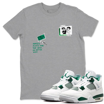 4s Oxidized Green shirts to match jordans Homies Only sneaker match tees Air Jordan 4 Oxidized Green SNRT Sneaker Tees streetwear brand Heather Grey 1 unisex cotton tee