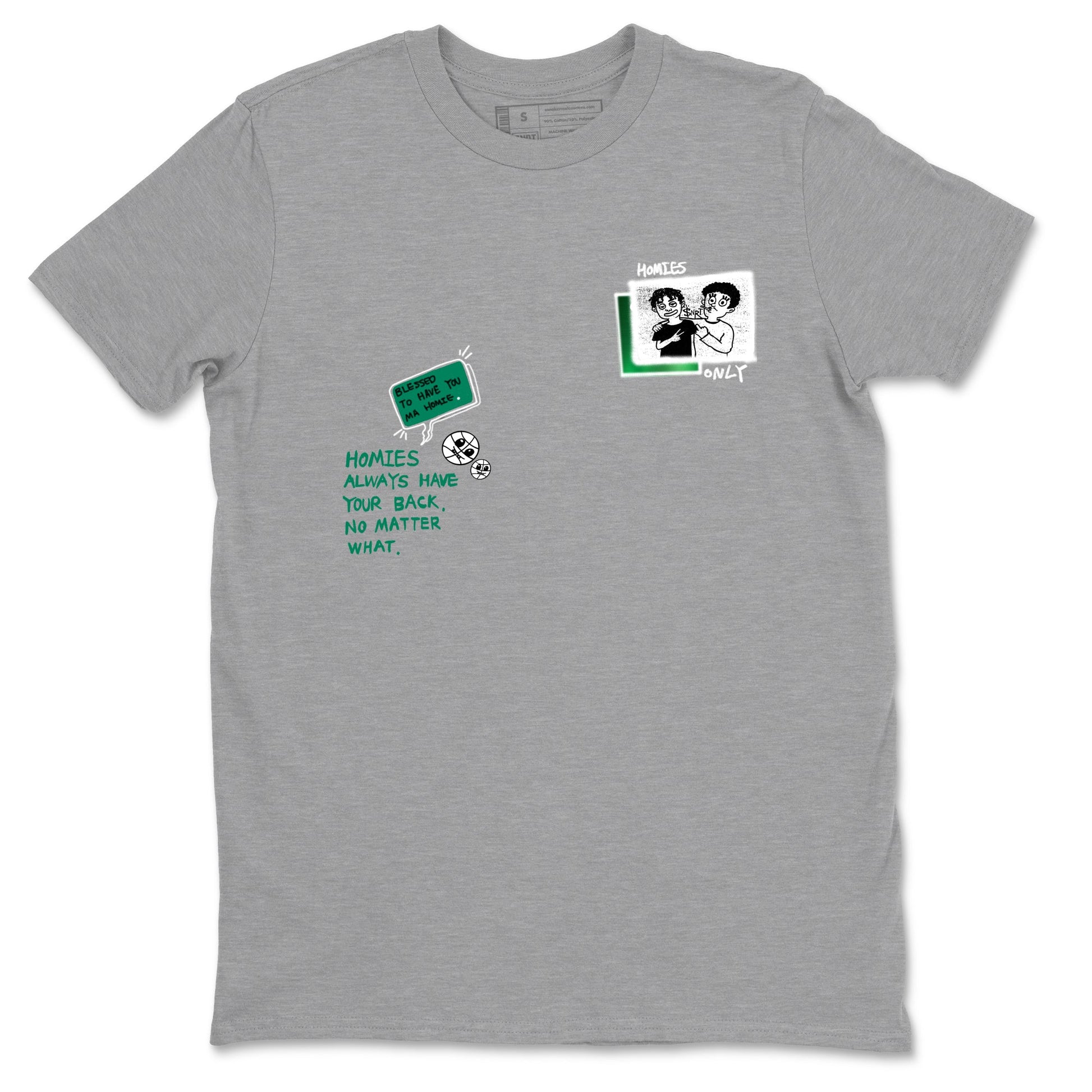 4s Oxidized Green shirts to match jordans Homies Only sneaker match tees Air Jordan 4 Oxidized Green SNRT Sneaker Tees streetwear brand Heather Grey 2 unisex cotton tee