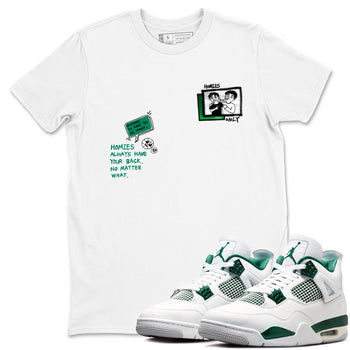 4s Oxidized Green shirts to match jordans Homies Only sneaker match tees Air Jordan 4 Oxidized Green SNRT Sneaker Tees streetwear brand White 1 unisex cotton tee