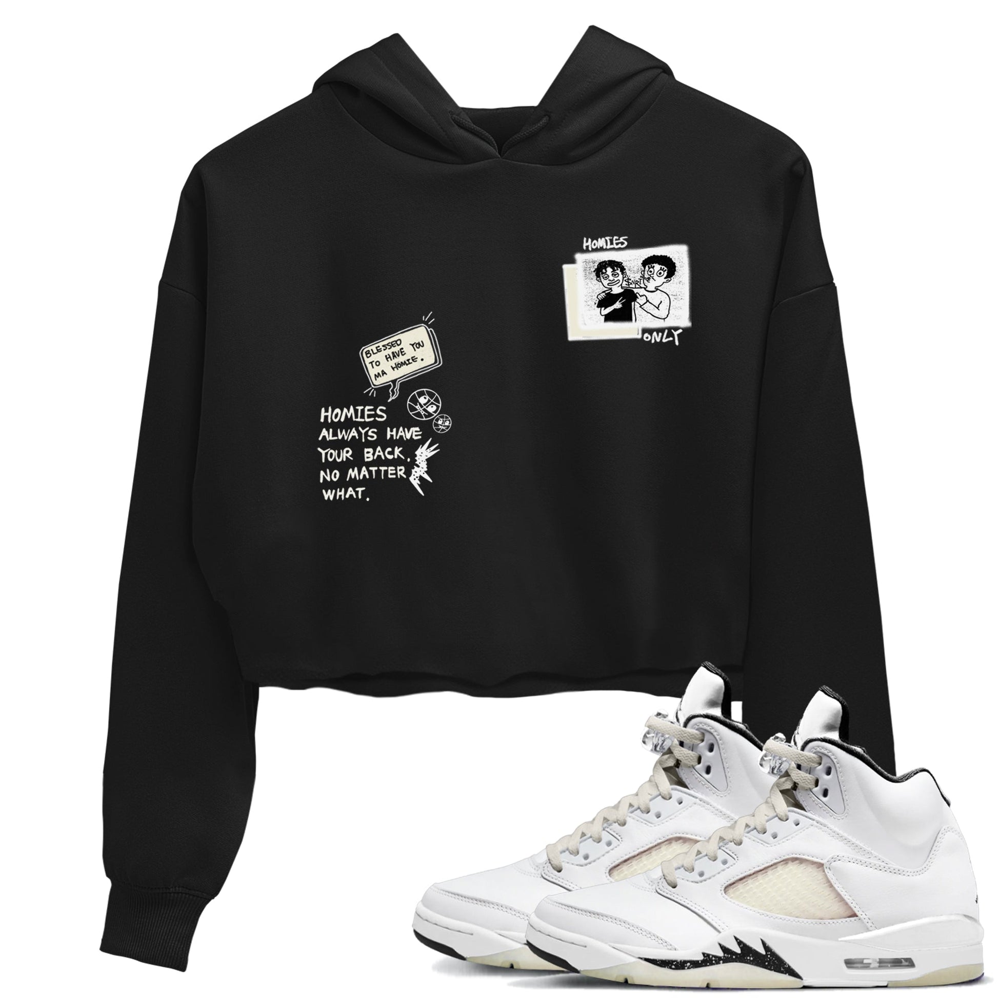 AJ5 Sail shirt to match jordans Homies Only sneaker tees Air Jordan 5 Sail SNRT Sneaker Release Tees Black 1 crop length shirt