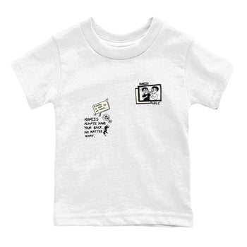 AJ5 Sail shirt to match jordans Homies Only sneaker tees Air Jordan 5 Sail SNRT sneaker release tees baby toddler White 2 cotton Shirt