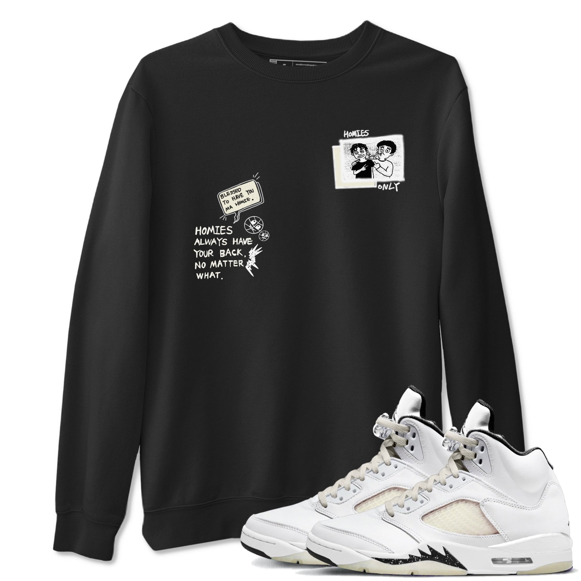 AJ5 Sail shirt to match jordans Homies Only sneaker tees Air Jordan 5 Sail SNRT Sneaker Release Tees unisex cotton Black 1 crew neck shirt