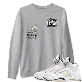 AJ5 Sail shirt to match jordans Homies Only sneaker tees Air Jordan 5 Sail SNRT Sneaker Release Tees unisex cotton Heather Grey 1 crew neck shirt