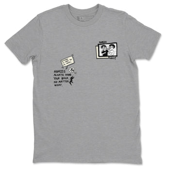 AJ5 Sail shirt to match jordans Homies Only sneaker tees Air Jordan 5 Sail SNRT Sneaker Release Tees unisex cotton Heather Grey 2 crew neck shirt