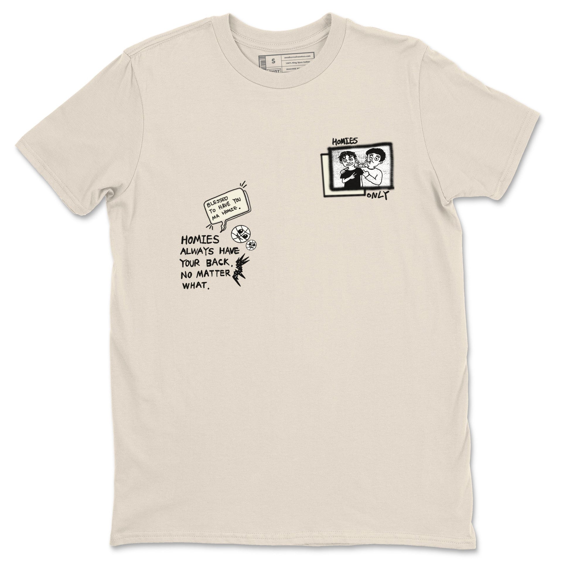 AJ5 Sail shirt to match jordans Homies Only sneaker tees Air Jordan 5 Sail SNRT Sneaker Release Tees unisex cotton Natural 2 crew neck shirt