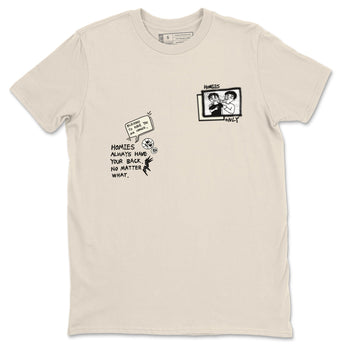 AJ5 Sail shirt to match jordans Homies Only sneaker tees Air Jordan 5 Sail SNRT Sneaker Release Tees unisex cotton Natural 2 crew neck shirt