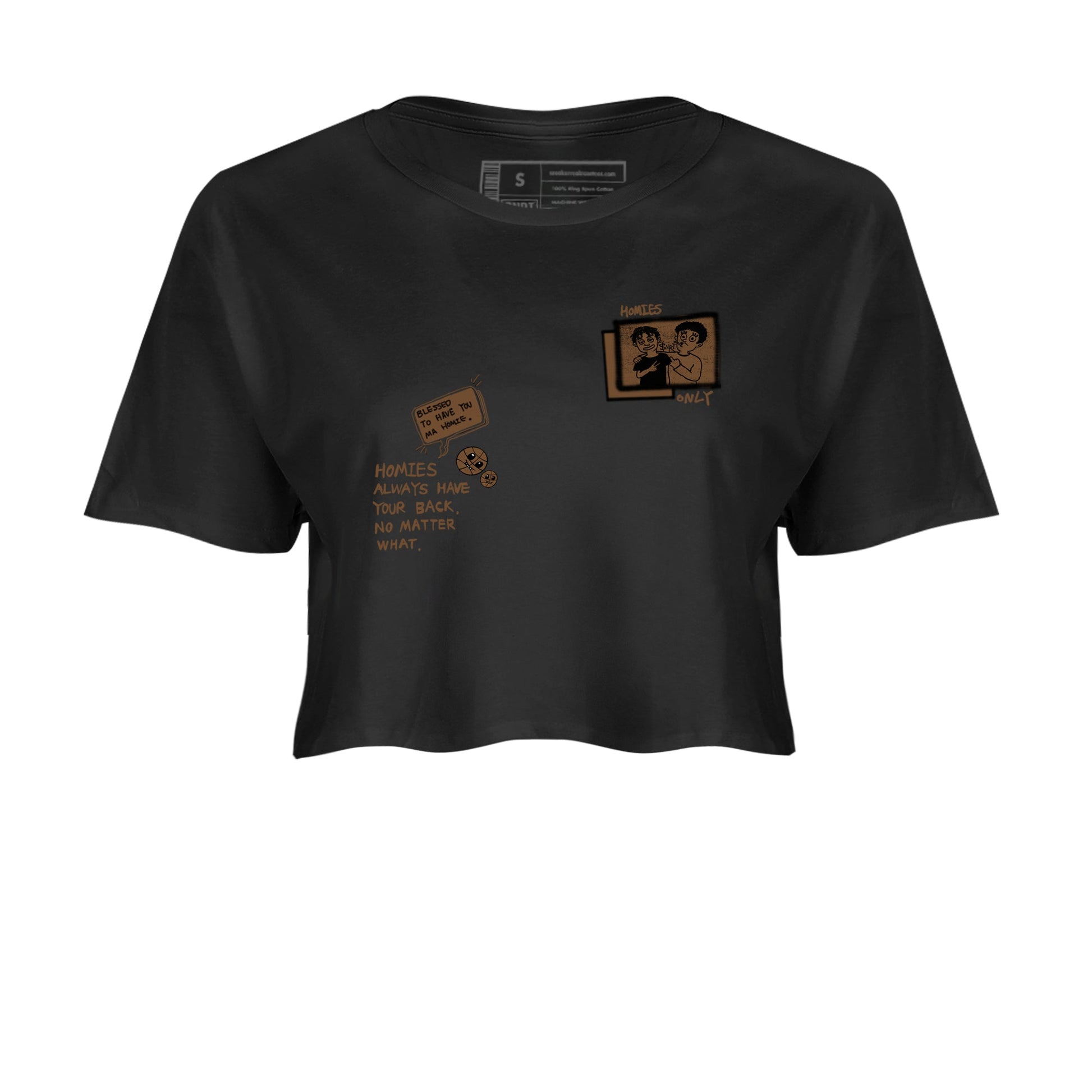 Jordan Jumpman Jack TR Travis Scott Dark Mocha shirts to match jordans Homies Only sneaker match tees Jordan Jumpman Jack Travis Scott Dark Mocha match shoes to clothes SNRT Sneaker Tees unisex cotton Black 2 crop tee