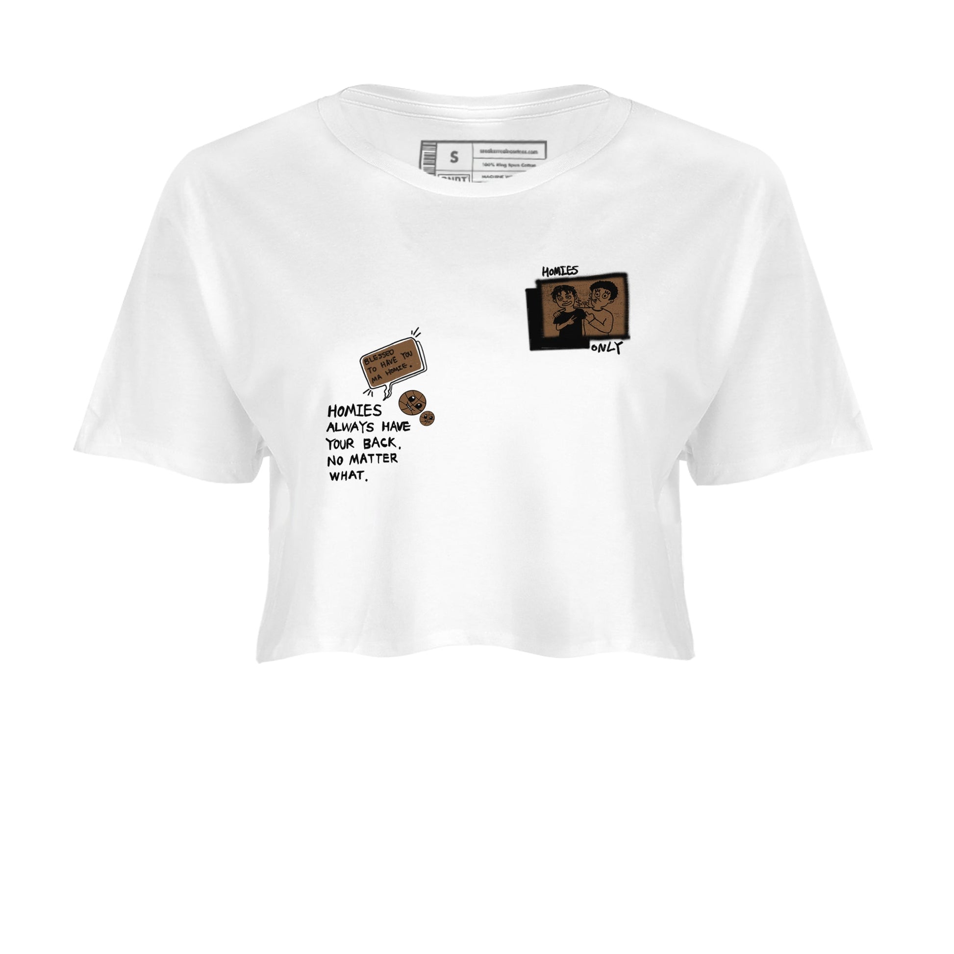 Jordan Jumpman Jack TR Travis Scott Dark Mocha shirts to match jordans Homies Only sneaker match tees Jordan Jumpman Jack Travis Scott Dark Mocha match shoes to clothes SNRT Sneaker Tees unisex cotton White 2 crop tee