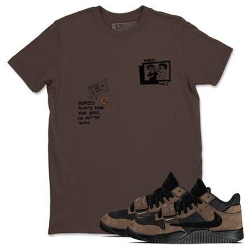 Jordan Jumpman Jack TR Travis Scott Dark Mocha shirts to match jordans Homies Only sneaker match tees Jordan Jumpman Jack Travis Scott Dark Mocha match shoes to clothes SNRT Sneaker Tees unisex cotton Dark Chocolate 1 shirts