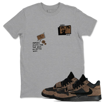 Jordan Jumpman Jack TR Travis Scott Dark Mocha shirts to match jordans Homies Only sneaker match tees Jordan Jumpman Jack Travis Scott Dark Mocha match shoes to clothes SNRT Sneaker Tees unisex cotton Heather Grey 1 shirts
