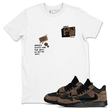 Jordan Jumpman Jack TR Travis Scott Dark Mocha shirts to match jordans Homies Only sneaker match tees Jordan Jumpman Jack Travis Scott Dark Mocha match shoes to clothes SNRT Sneaker Tees unisex cotton White 1 shirts