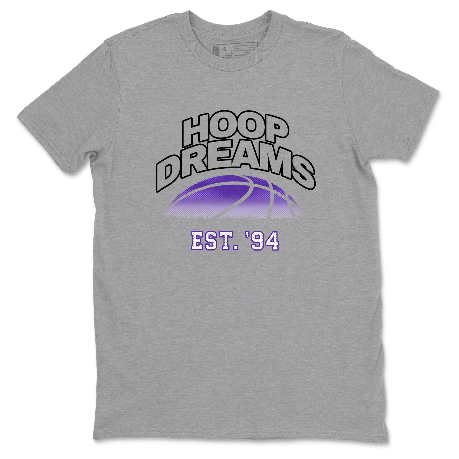 Sneaker Threads – Sneaker Tees To Match Nike KB 9 Hyper Grape – Hoop Dreams Graphic Tee Heather Grey 2. Perfect for Jordan releases 2025 colorways. Perfect for purple basketball sneaker releases and legacy-inspired colorways for 2025 hoopers.