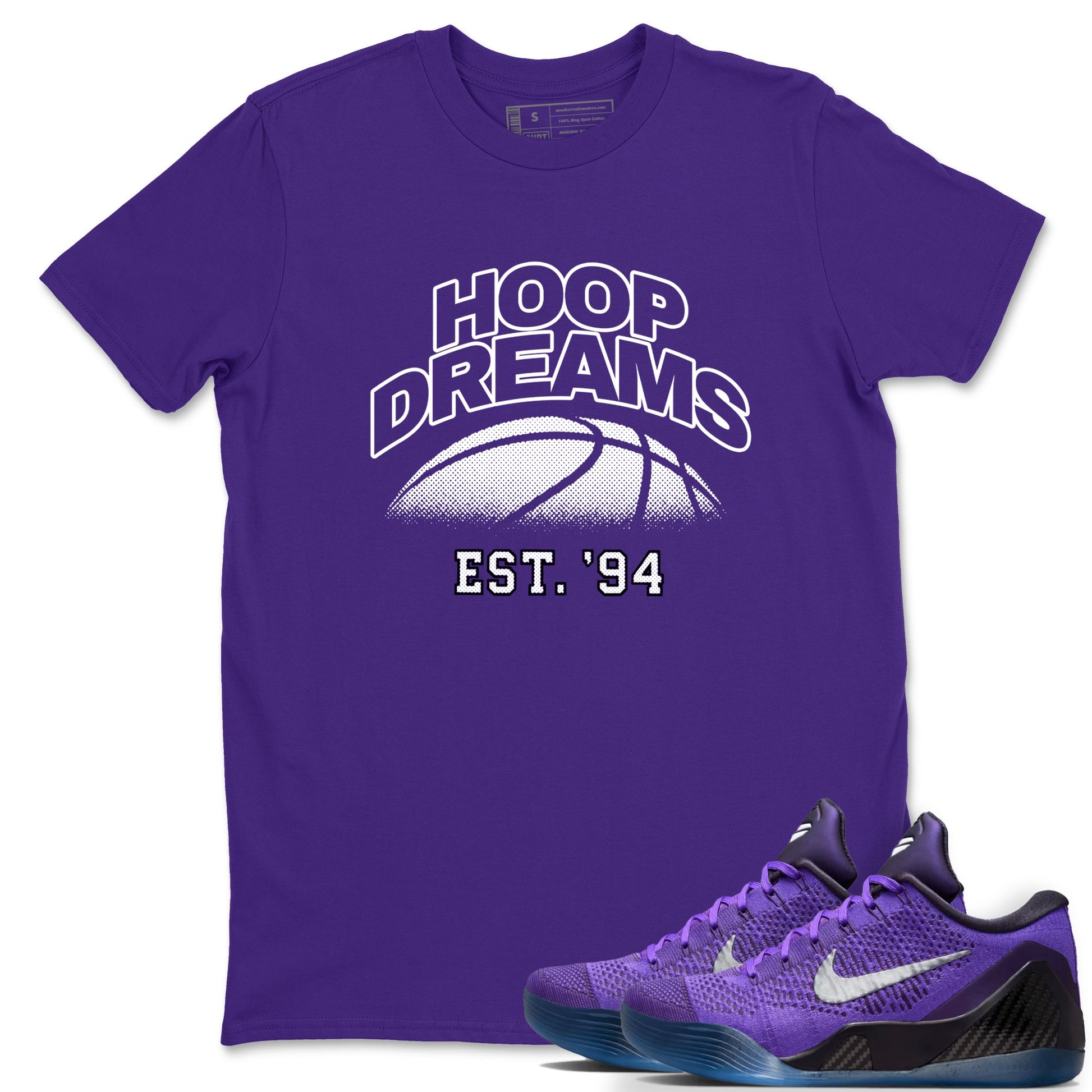 Sneaker Threads – Sneaker Tees To Match Nike KB 9 Hyper Grape – Hoop Dreams Graphic Tee Purple 1. Perfect for Jordan releases 2025 colorways. Perfect for purple basketball sneaker releases and legacy-inspired colorways for 2025 hoopers.