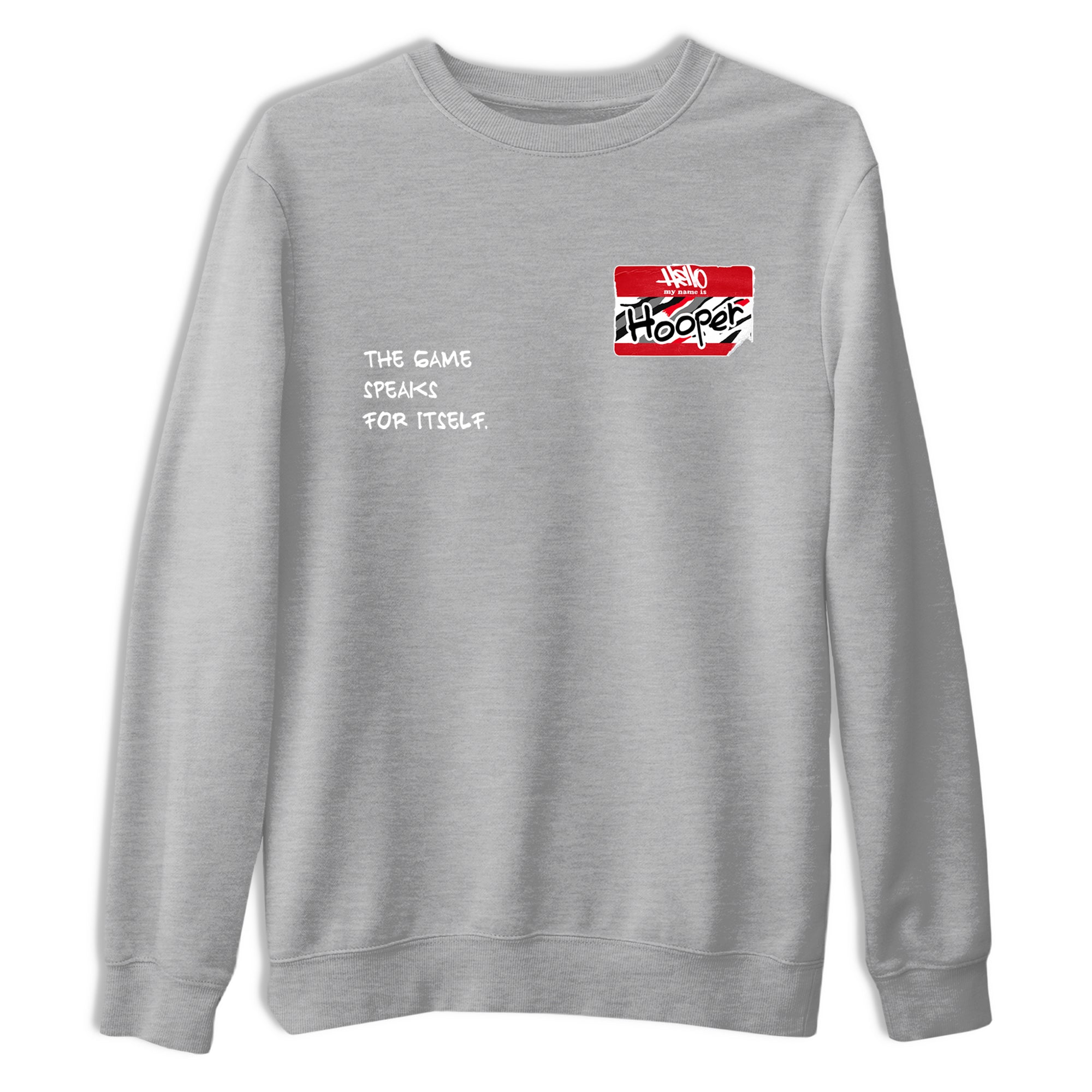 Sneaker Threads – Basketball Graphic T shirt Air Jordan 8 Bunny – Hooper Badge Graphic Tee Heather Grey 2. Perfect for Jordan releases 2025 colorways.