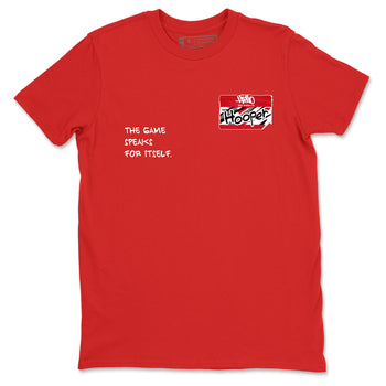 Sneaker Threads – Basketball Graphic T shirt Air Jordan 8 Bunny – Hooper Badge Graphic Tee Red 2. Perfect for Jordan releases 2025 colorways.