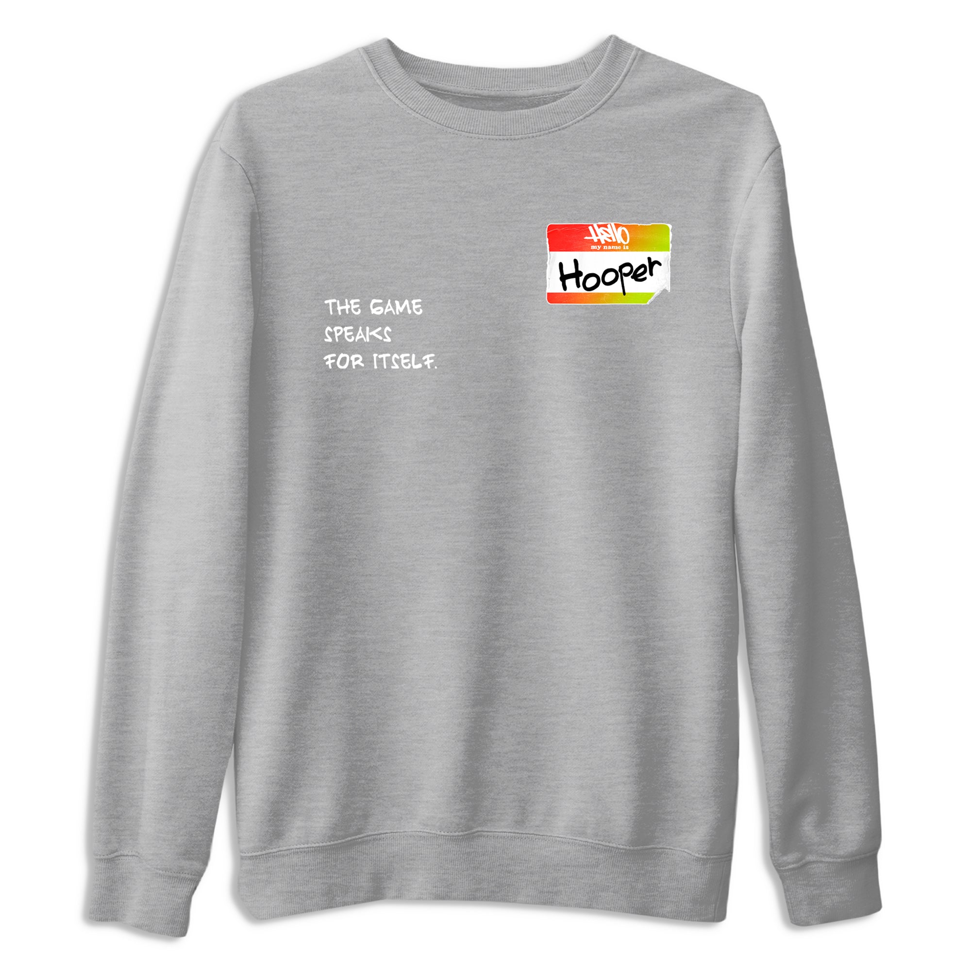 Sneaker Threads – Sneaker Tees To Match Nike JA 3 Under The Christmas Tree – Hooper Badge Graphic Tee Heather Grey 2. Perfect for Jordan releases 2025 colorways. Perfect for Ja Morant sneaker releases and Christmas 2025 colorways.