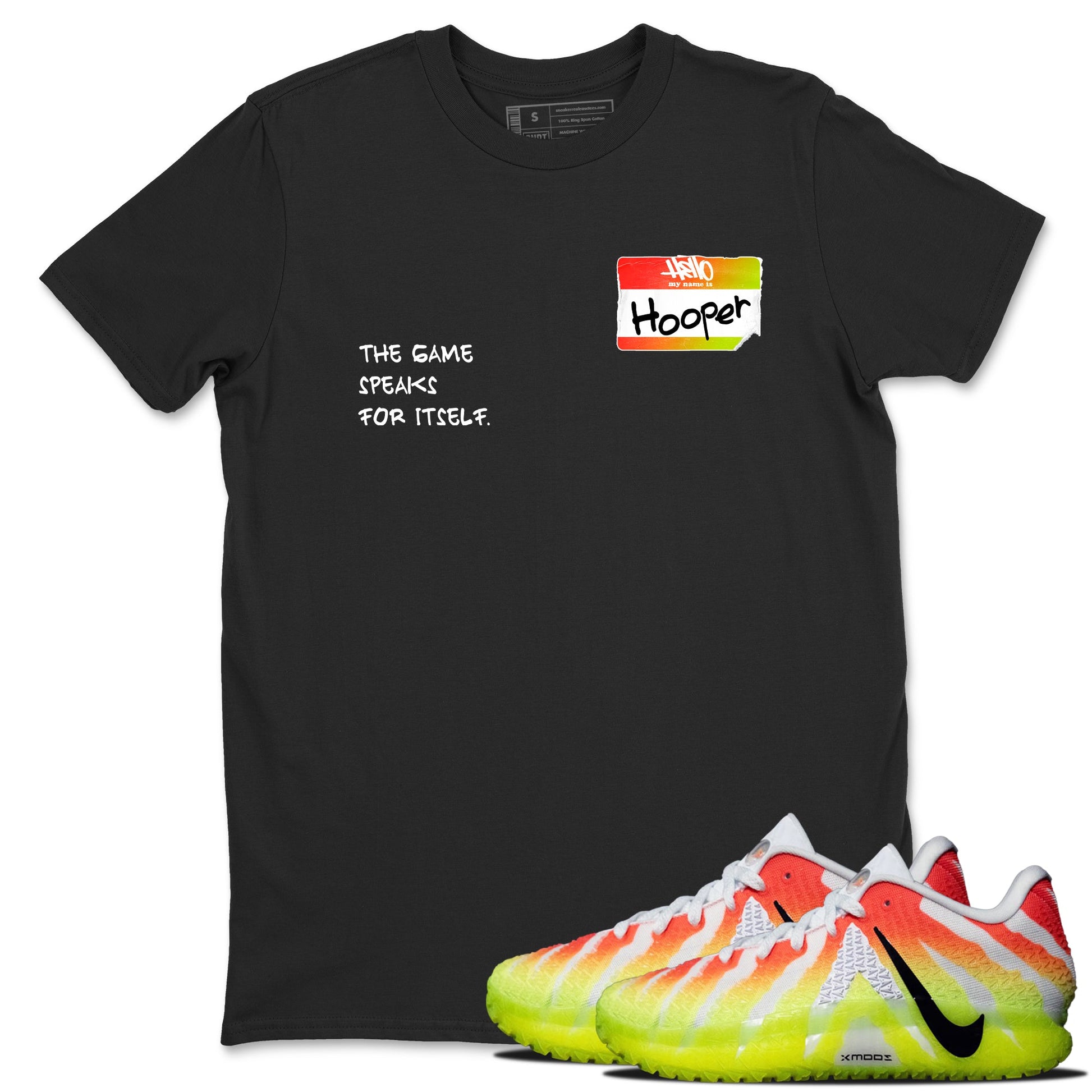 Sneaker Threads – Sneaker Tees To Match Nike JA 3 Under The Christmas Tree – Hooper Badge Graphic Tee Black 1. Perfect for Jordan releases 2025 colorways. Perfect for Ja Morant sneaker releases and Christmas 2025 colorways.