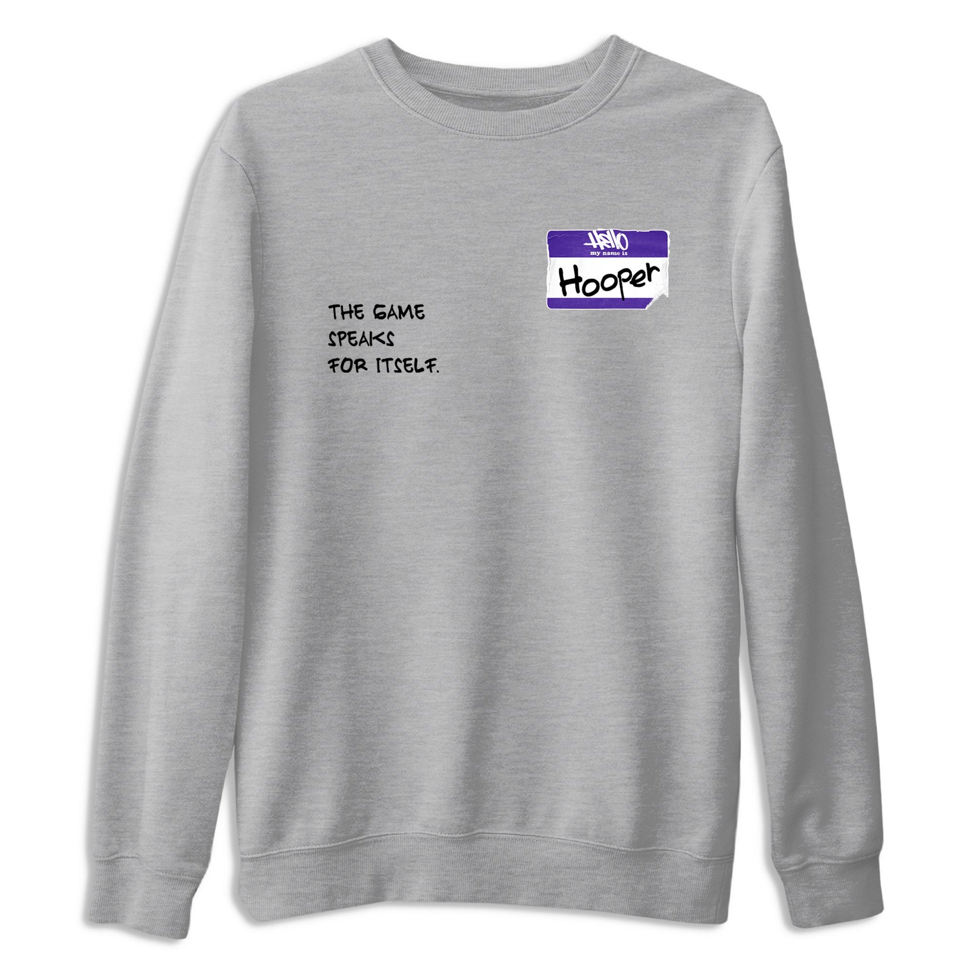 Sneaker Threads – Sneaker Tees To Match Nike KB 9 Hyper Grape – Hooper Badge Graphic Tee Heather Grey 2. Perfect for Jordan releases 2025 colorways. Perfect for purple basketball sneaker releases and legacy-inspired colorways for 2025 hoopers.