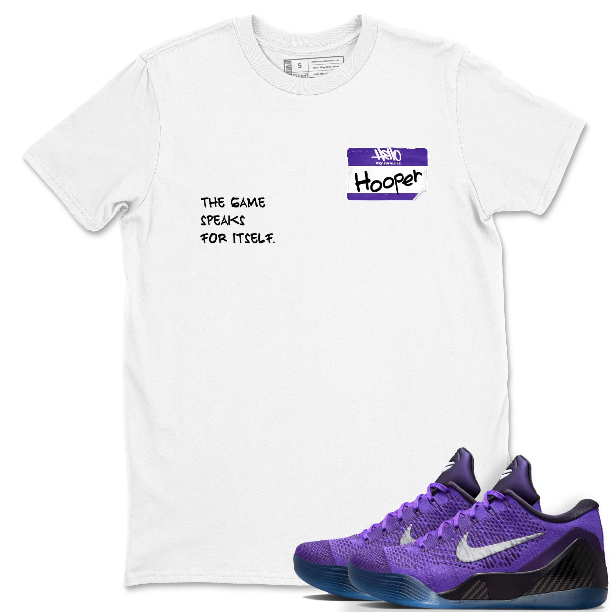 Sneaker Threads – Sneaker Tees To Match Nike KB 9 Hyper Grape – Hooper Badge Graphic Tee White 1. Perfect for Jordan releases 2025 colorways. Perfect for purple basketball sneaker releases and legacy-inspired colorways for 2025 hoopers.