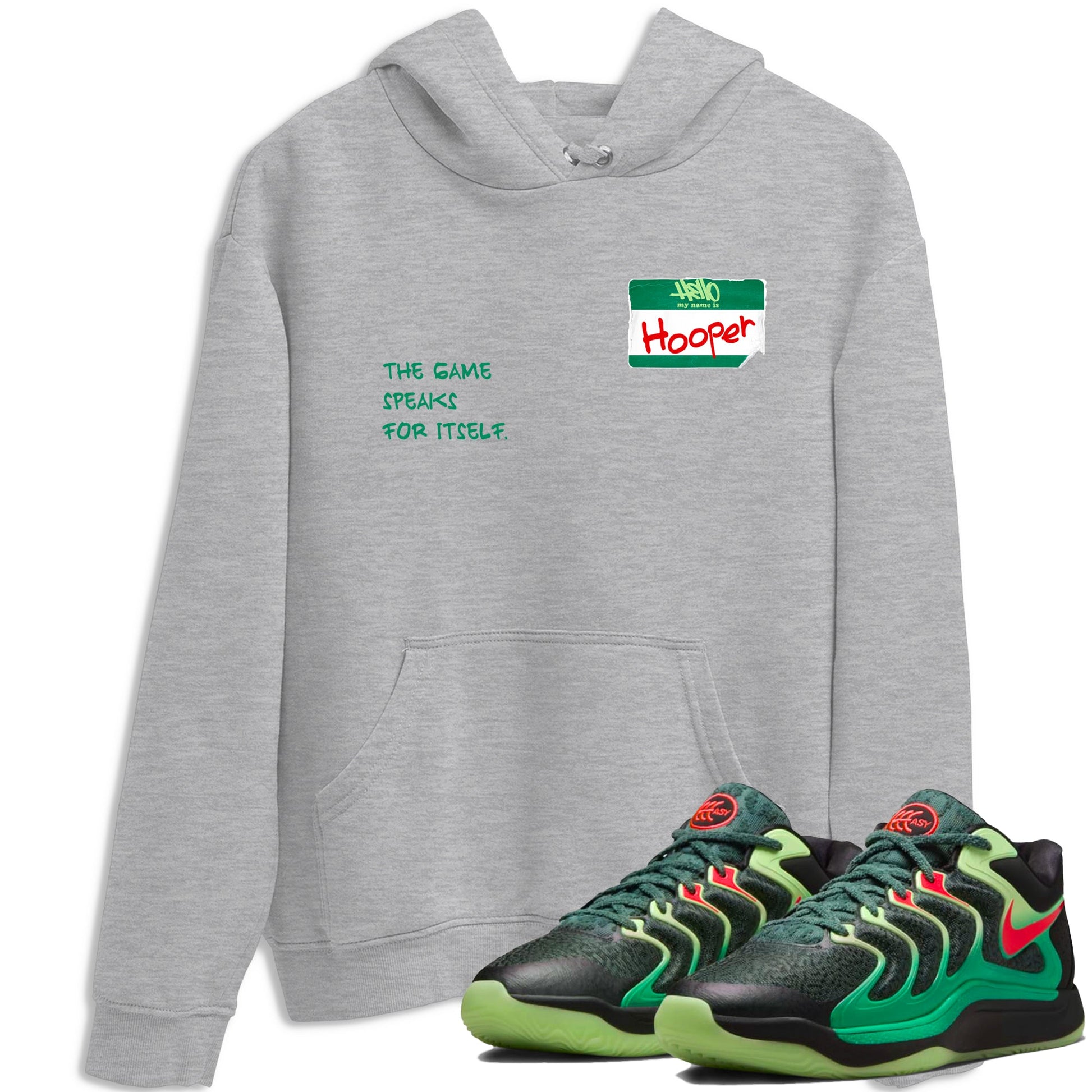 Sneaker Threads – Sneaker Tees To Match Nike KD 17 Easy Money Sniper – Hooper Badge Graphic Tee Heather Grey 1. Perfect for Jordan releases 2025 colorways. Perfect for Kevin Durant sneaker releases and Easy Money basketball colorways loved by hoopers in 2025.
