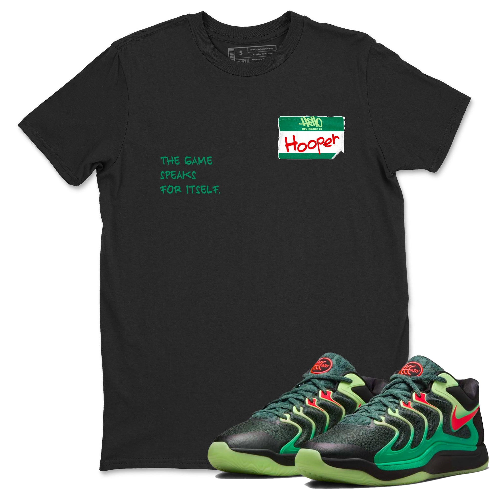 Sneaker Threads – Sneaker Tees To Match Nike KD 17 Easy Money Sniper – Hooper Badge Graphic Tee Black 1. Perfect for Jordan releases 2025 colorways. Perfect for Kevin Durant sneaker releases and Easy Money basketball colorways loved by hoopers in 2025.
