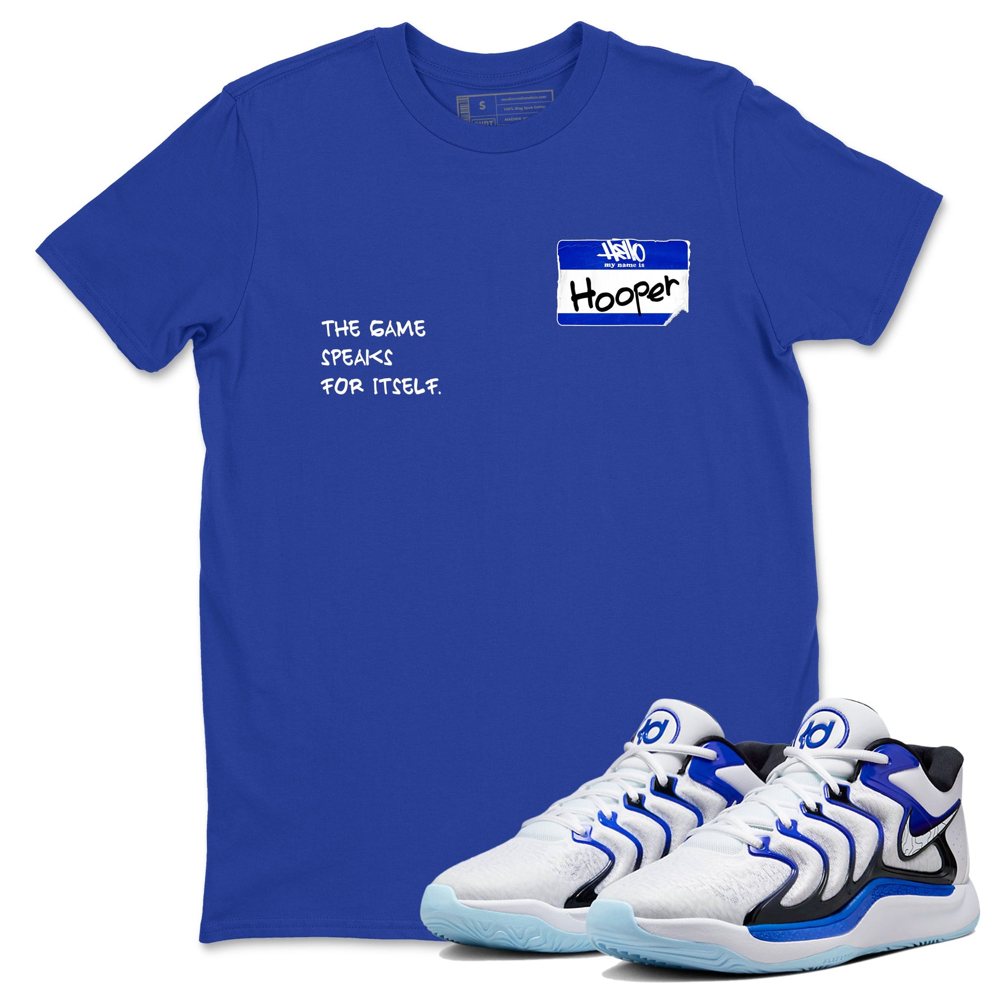 Sneaker Threads – Sneaker Tees To Match Nike KD 17 Penny – Hooper Badge Graphic Tee Royal Blue 1. Perfect for Jordan releases 2025 colorways. Perfect for Kevin Durant basketball sneaker releases and retro Penny-inspired 2025 colorways.