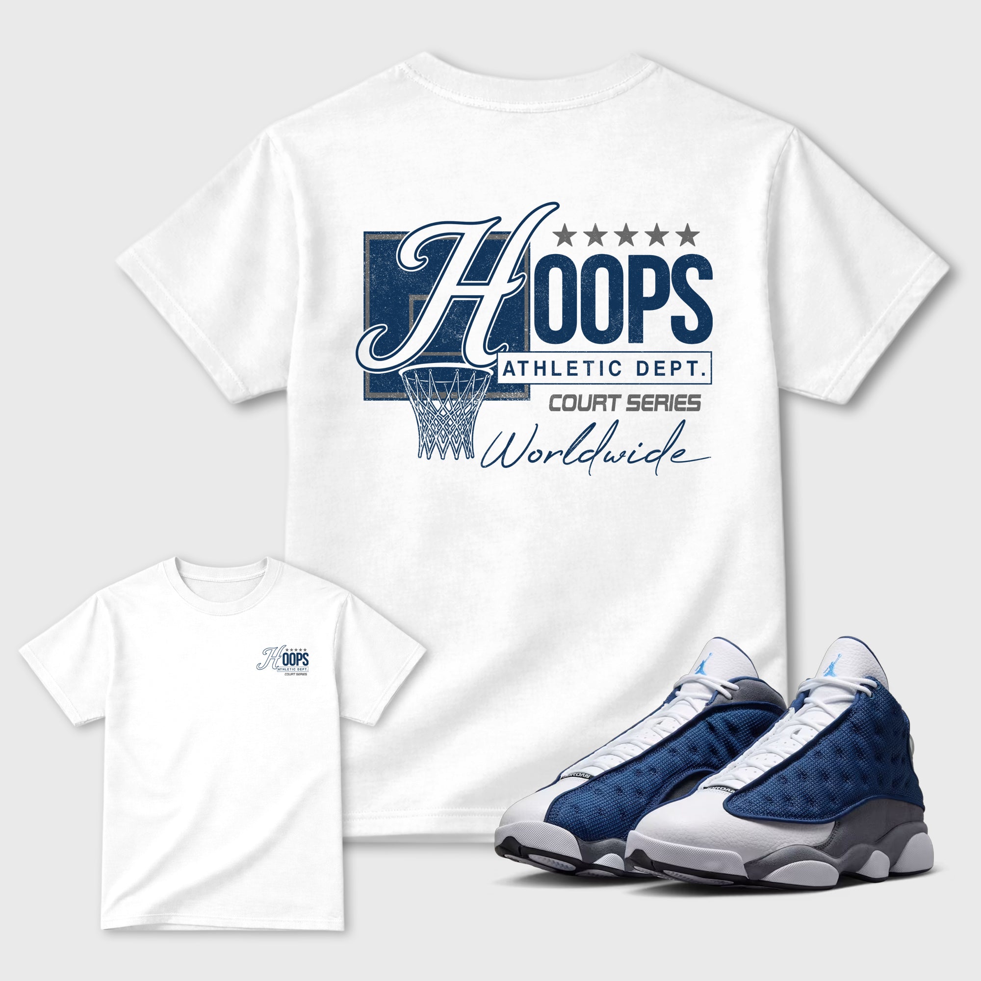 Hoops Graphic T-Shirt featuring original streetwear artwork designed to match the . White Graphic T-Shirt.