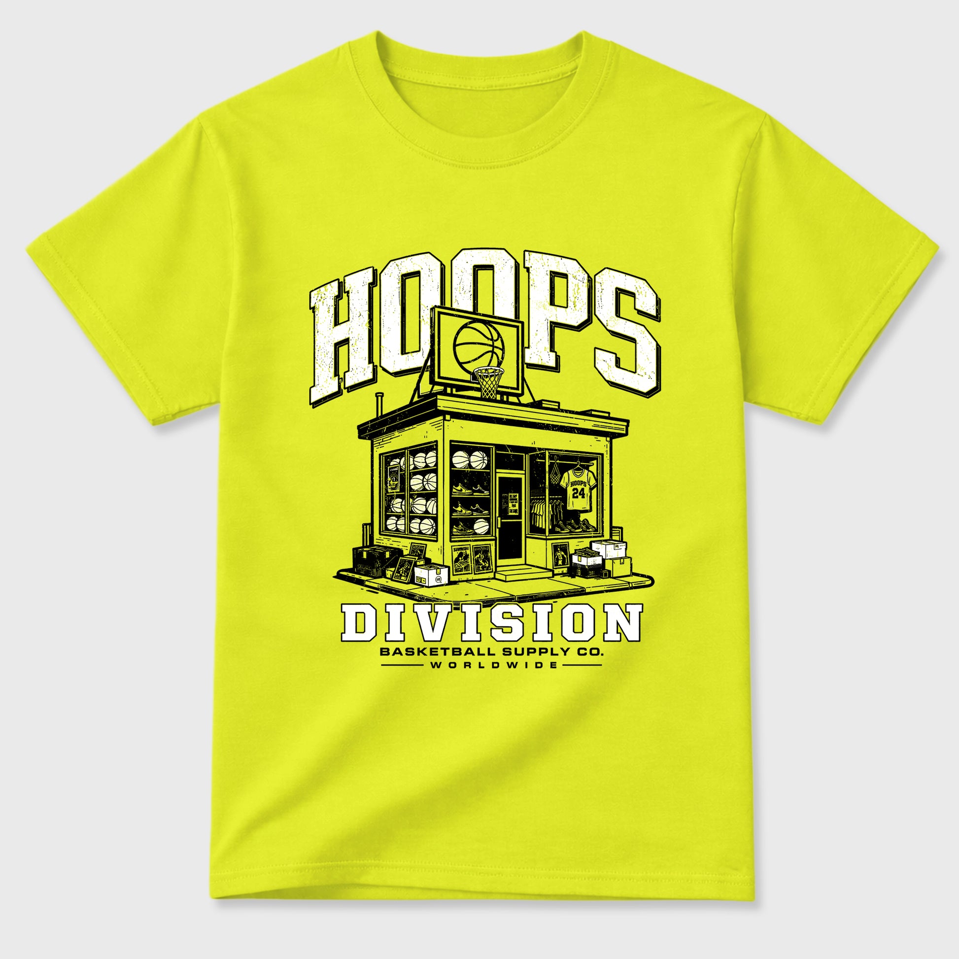Sneaker match tees – Sneaker Tees To Match Air Foamposite Pro Black Shoes – Hoops Division Store Tee Safety Green 2