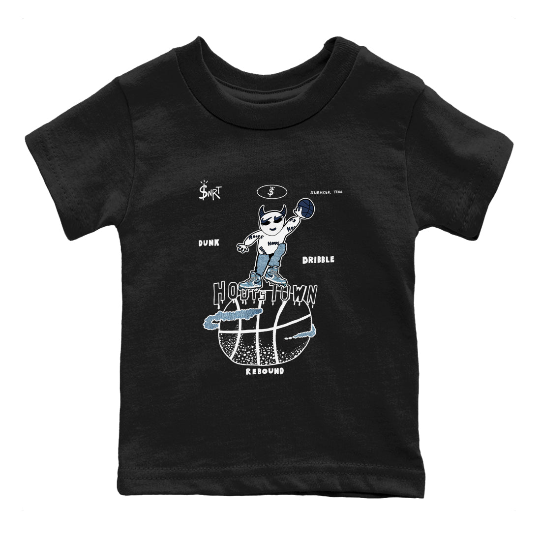 1s Denim shirts to match jordans Hoops Town sneaker match tees Air Jordan 1 Denim SNRT Sneaker Tees streetwear brand Baby and Youth Black 2 cotton tee