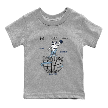 1s Denim shirts to match jordans Hoops Town sneaker match tees Air Jordan 1 Denim SNRT Sneaker Tees streetwear brand Baby and Youth Heather Grey 2 cotton tee