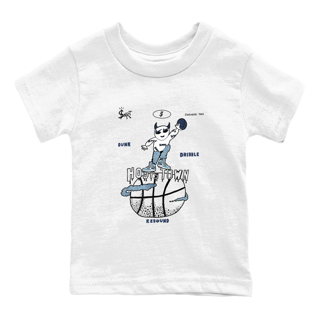 1s Denim shirts to match jordans Hoops Town sneaker match tees Air Jordan 1 Denim SNRT Sneaker Tees streetwear brand Baby and Youth White 2 cotton tee