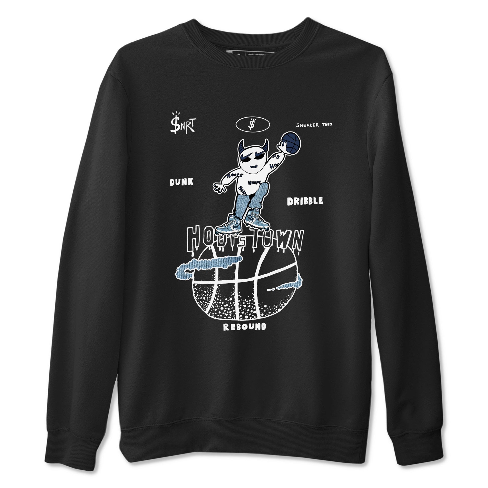 1s Denim shirts to match jordans Hoops Town sneaker match tees Air Jordan 1 Denim SNRT Sneaker Tees streetwear brand Black 2 unisex cotton tee