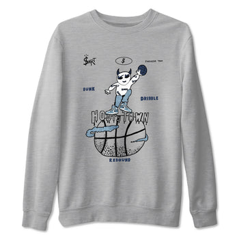 1s Denim shirts to match jordans Hoops Town sneaker match tees Air Jordan 1 Denim SNRT Sneaker Tees streetwear brand Heather Grey 2 unisex cotton tee