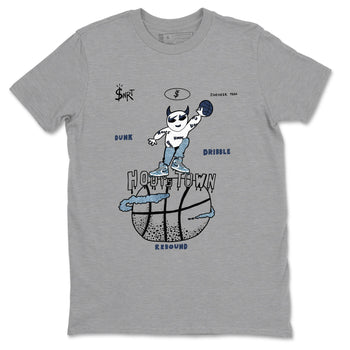 1s Denim shirts to match jordans Hoops Town sneaker match tees Air Jordan 1 Denim SNRT Sneaker Tees streetwear brand Heather Grey 2 unisex cotton tee