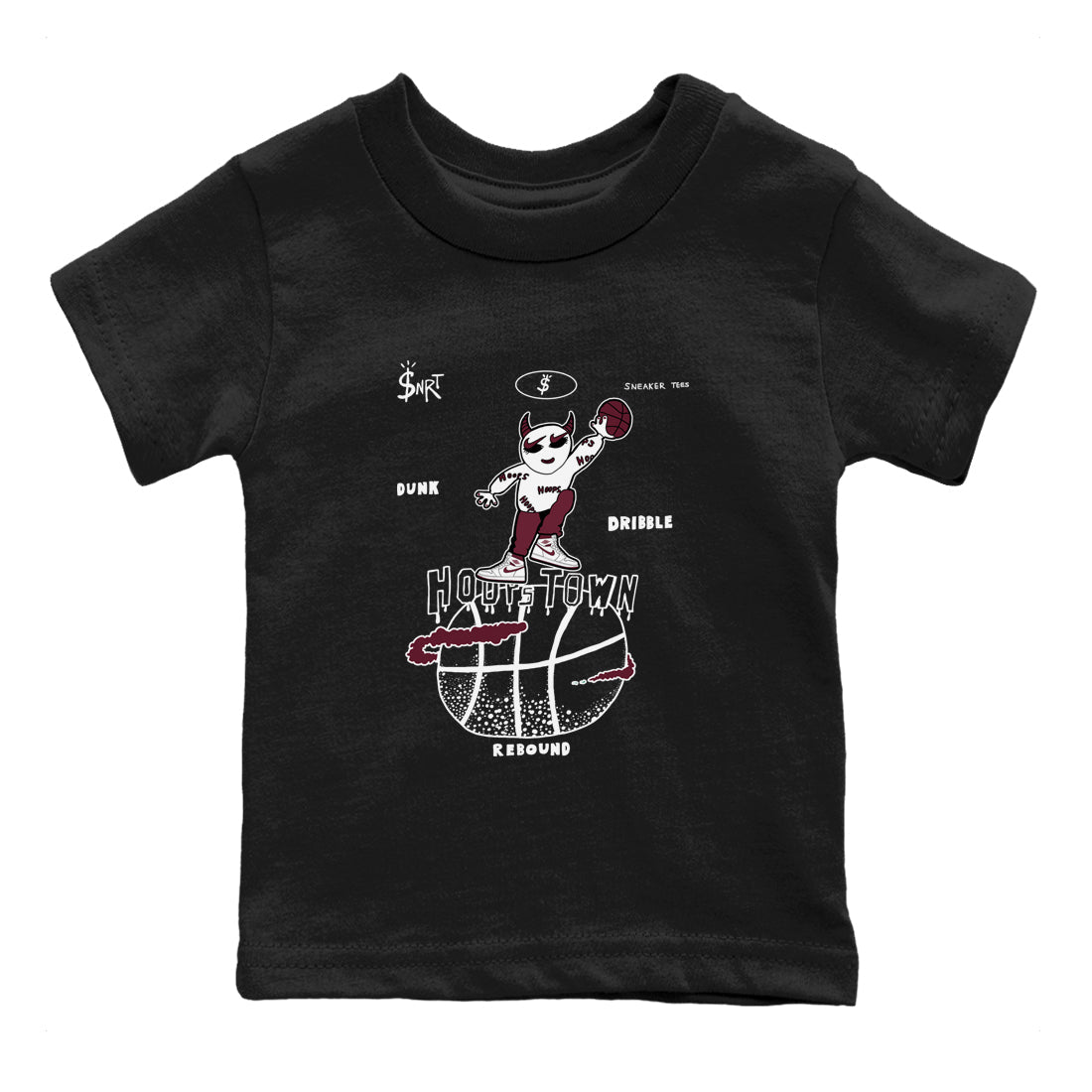 AJ1 Metallic Burgundy shirts to match jordans Hoops Town sneaker match tees Air Jordan 1 Metallic Burgundy SNRT Sneaker Tees streetwear brand Baby and Youth Black 2 cotton tee