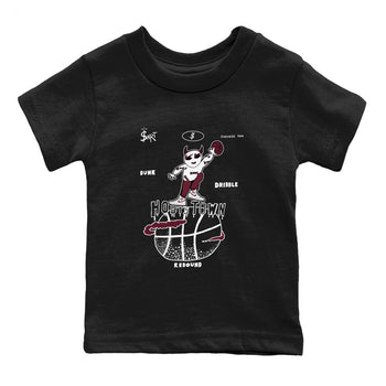 AJ1 Metallic Burgundy shirts to match jordans Hoops Town sneaker match tees Air Jordan 1 Metallic Burgundy SNRT Sneaker Tees streetwear brand Baby and Youth Black 2 cotton tee
