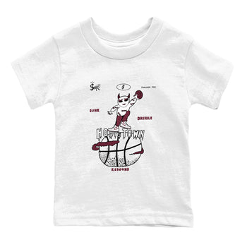 AJ1 Metallic Burgundy shirts to match jordans Hoops Town sneaker match tees Air Jordan 1 Metallic Burgundy SNRT Sneaker Tees streetwear brand Baby and Youth White 2 cotton tee